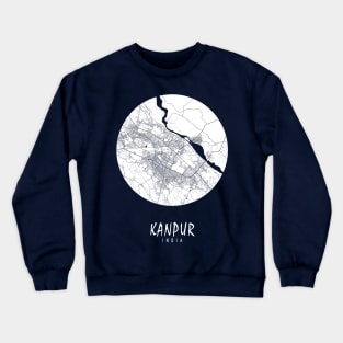 Kanpur, India City Map - Full Moon Crewneck Sweatshirt